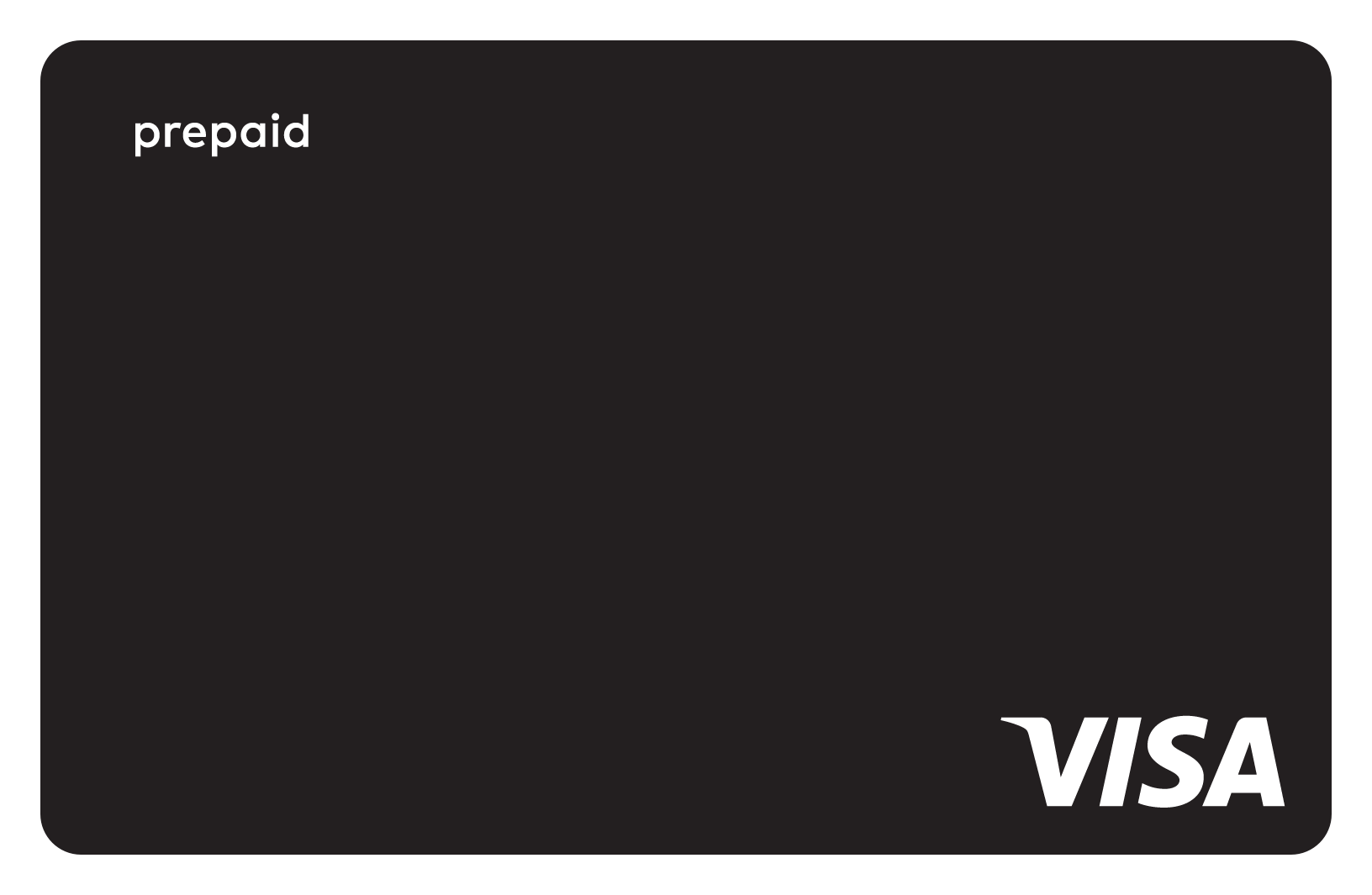 Black prepaid Visa card