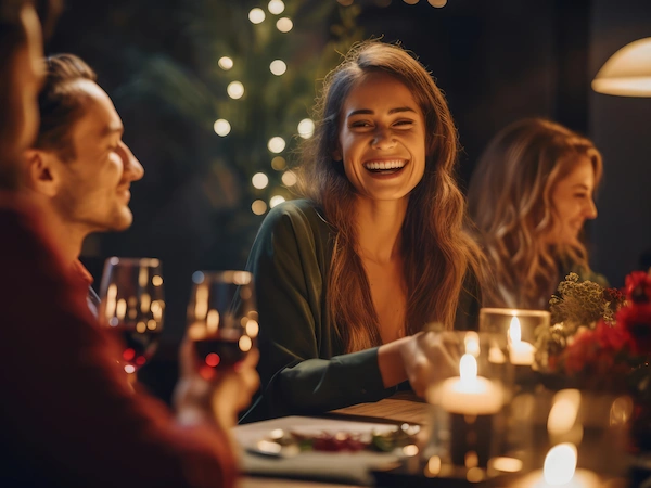 Friends enjoying premium dining experience