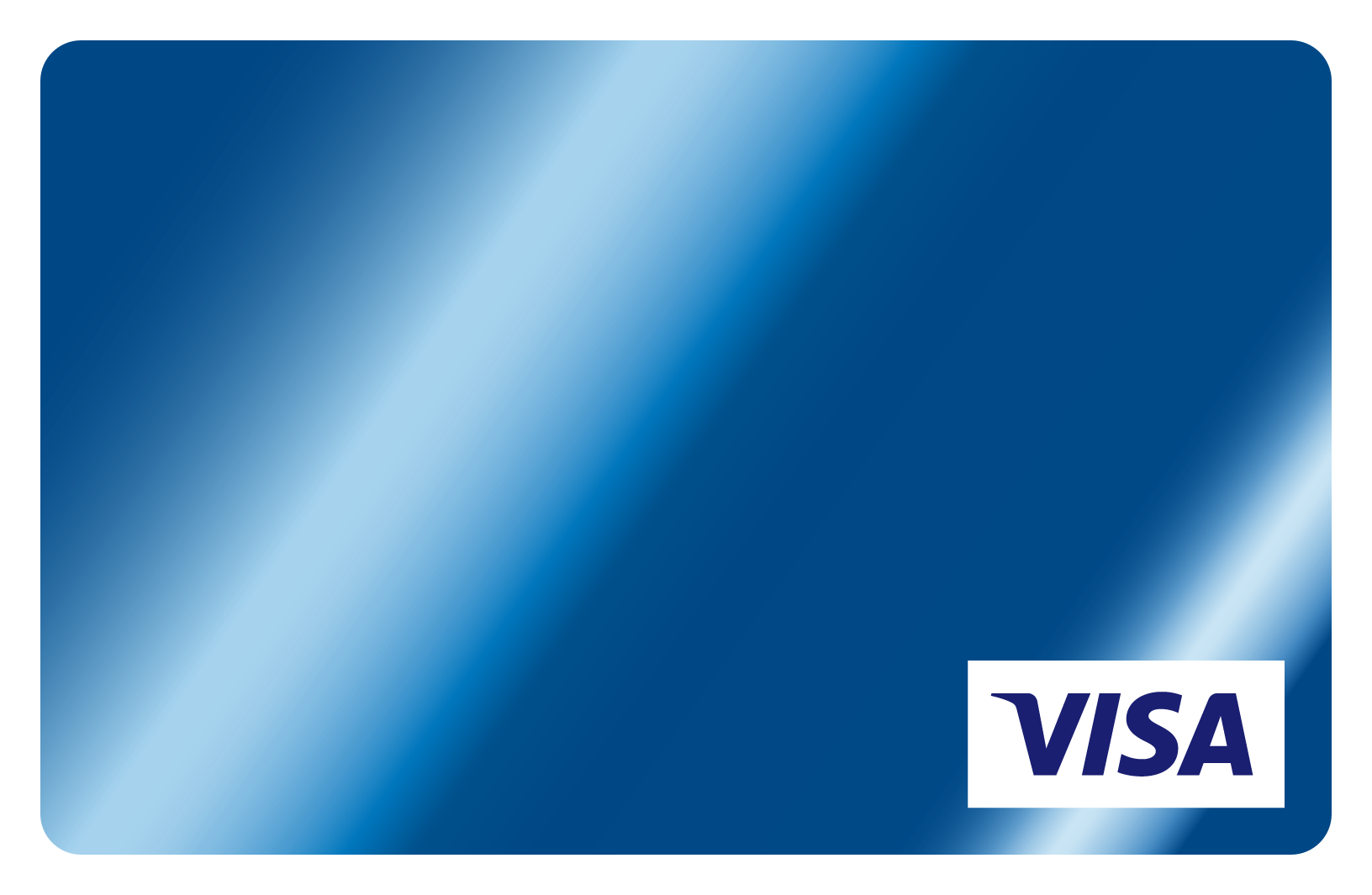Metallic blue prepaid visa card
