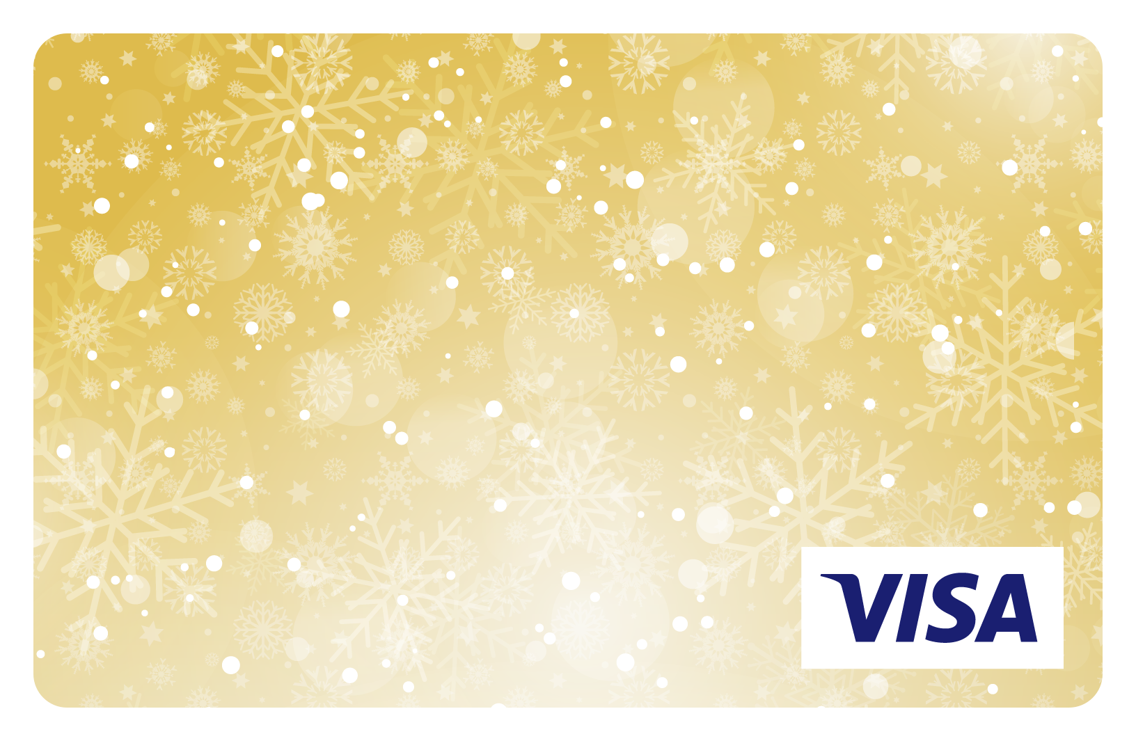 Gold Christmas sparkle prepaid visa card