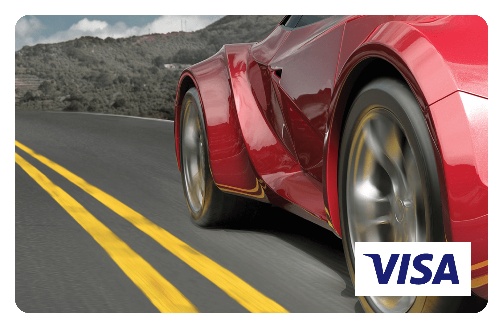 Sports car prepaid visa card