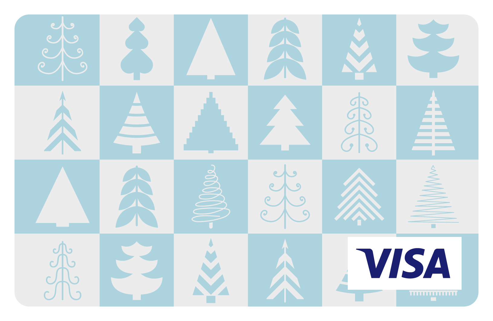 Blue Christmas prepaid visa card