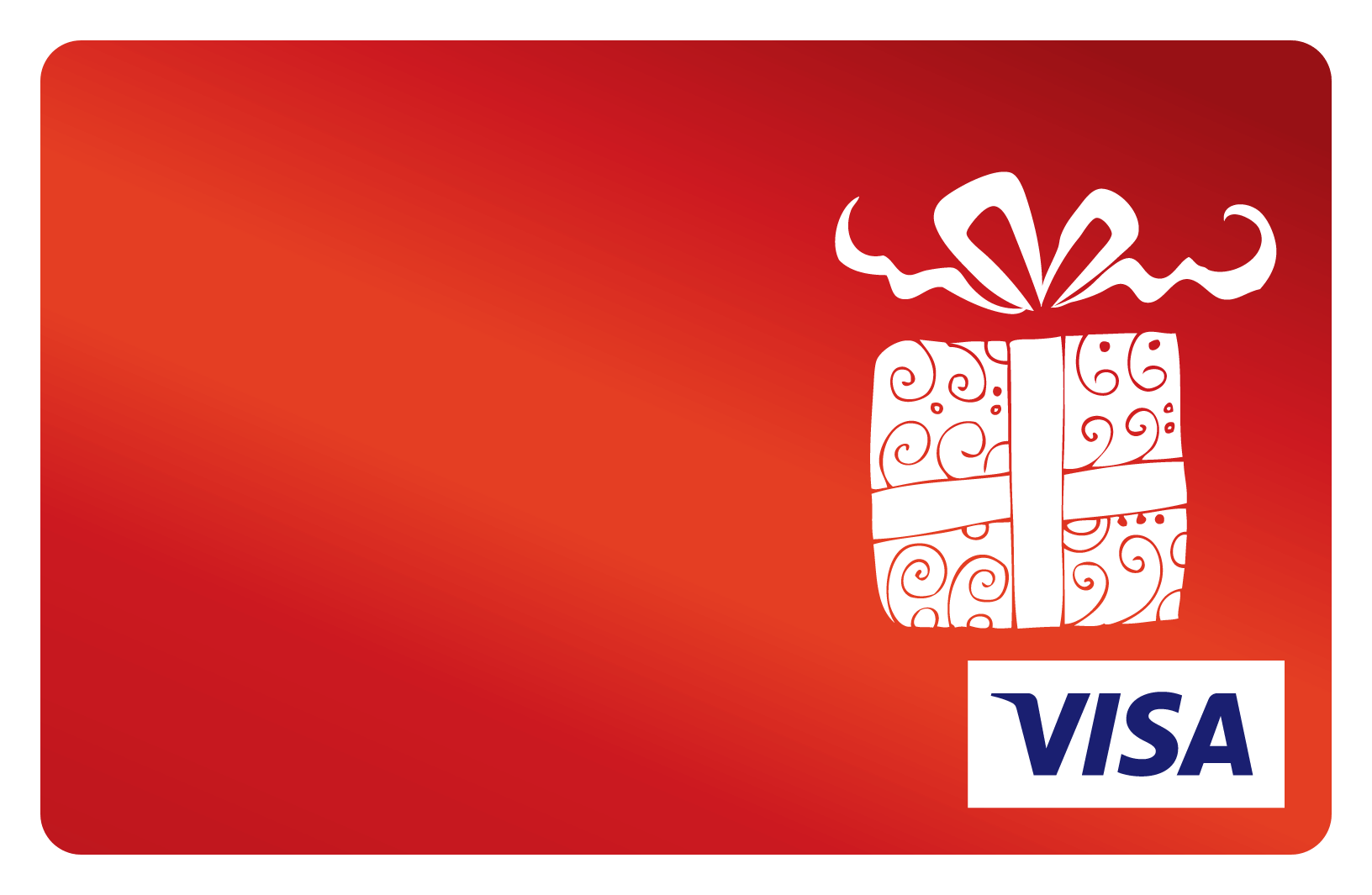 Christmas Red Prepaid Visa Gift Card